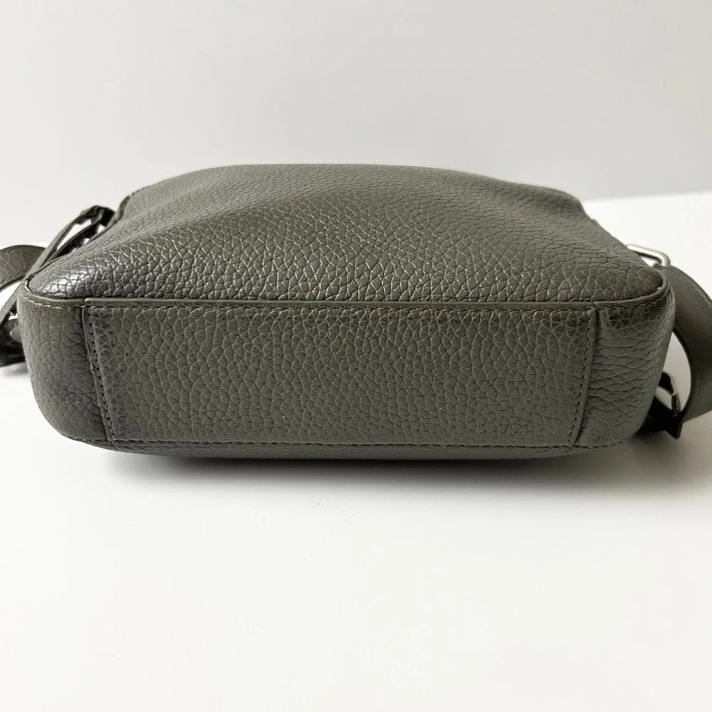 AllSaints Captain Crossbody Bag 100% Cow Leather Grey Small Adjustable Strap